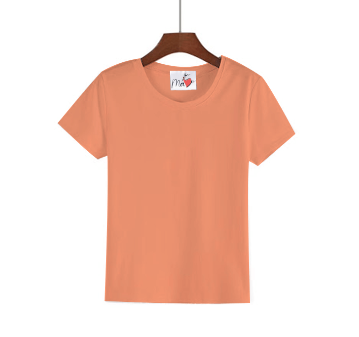 Buy MaYo Girl Light Salmon Half Sleeve T-Shirt