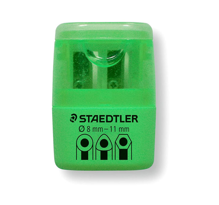 Buy Staedtler Double Hole Tub Sharpeners In Neon Colours (Green) In Blister Packing