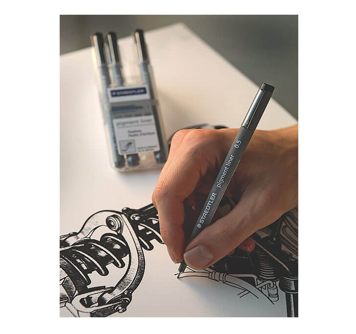 Buy Staedtler 308 WP4 Pigment Fineliner Pen, Pack Of 4
