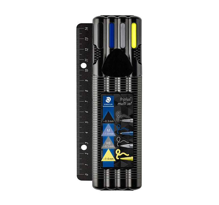 Buy Staedtler Triplus Office Set In Black Box (334,437,774 25,362) With A Ruler