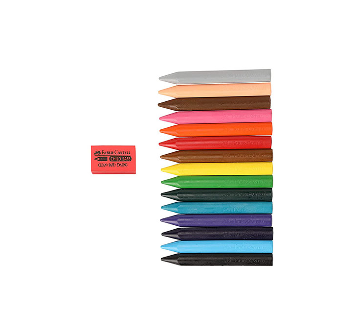 Buy Faber-Castell Erasable Plastic Crayon Set - 70mm