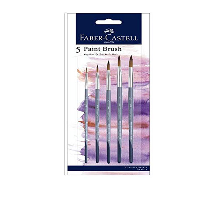 Buy Faber-Castell Angular Synthetic Round Brushes (2, 4, 6, 8, 10)