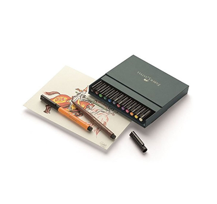 Buy Faber-Castell 12 Pitt Artist Pens Brush Assorted Set Studio Box Of 12 Colours.