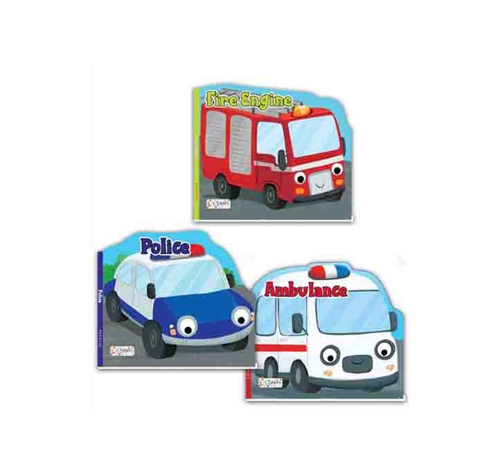 Buy Set Of 3 Emergency Transport Vehicles Shaped Board Books (Ambulance, Fire Engine & Police)