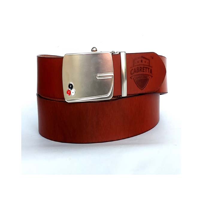 Buy Cabretta Geniune Leather Free Size Stylish Belt For Men And Boys With Autolock Buckle 35MM (Belt Waist Size - 34) (CBABL10)