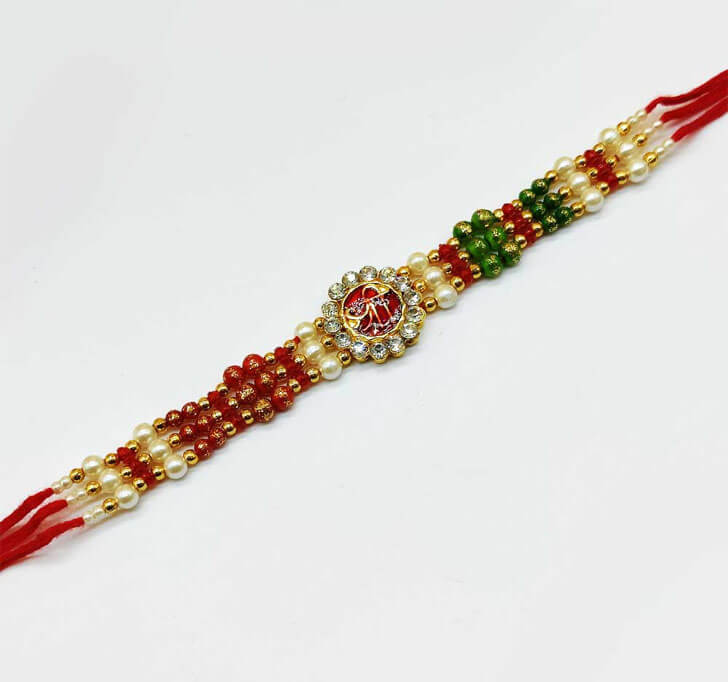 Buy Shree Diamond Stone Center Piece Bhaiya Rakhi