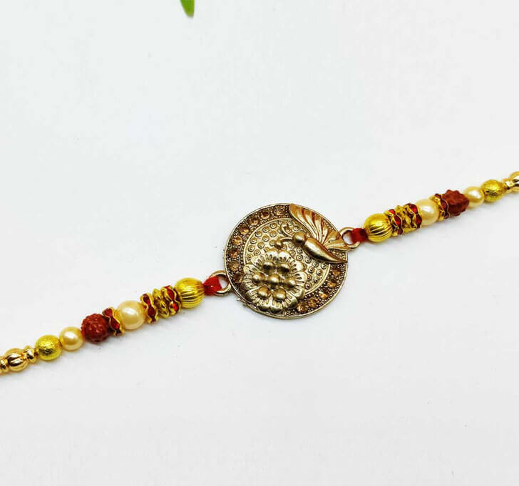 Buy Golden Butterfly Designer Center Piece Bhaiya Rakhi