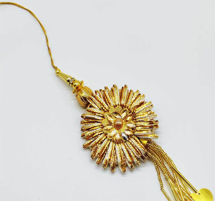 Buy Fancy Golden Lumba Rakhi