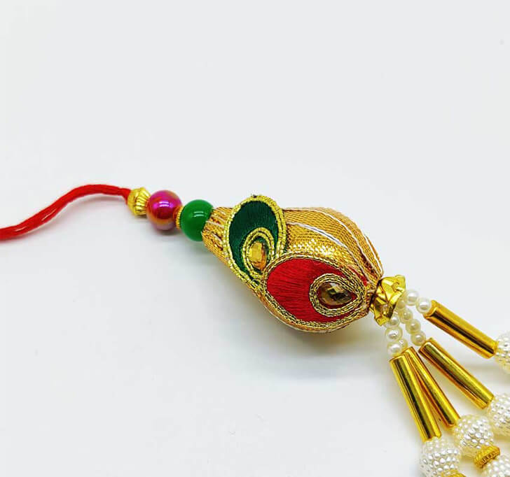 Buy Fancy Multicolor Gotta Patti Lumba Rakhi