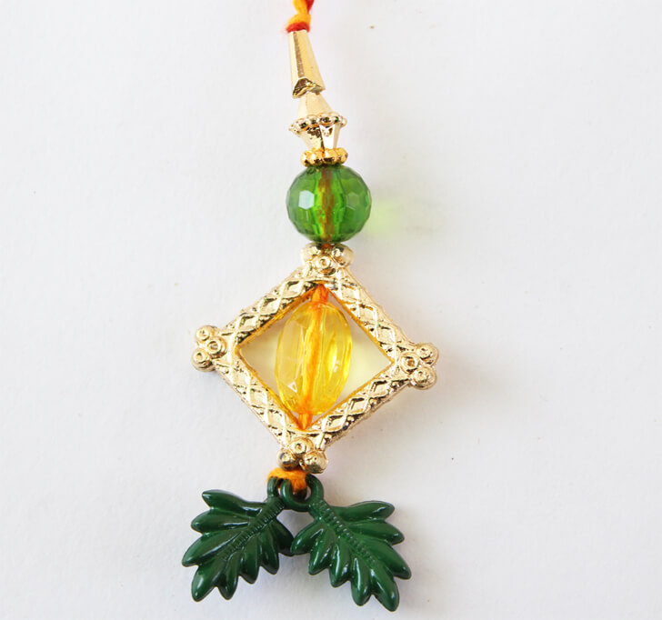 Buy Yellow Green Semi Precious Beaded Rakhi