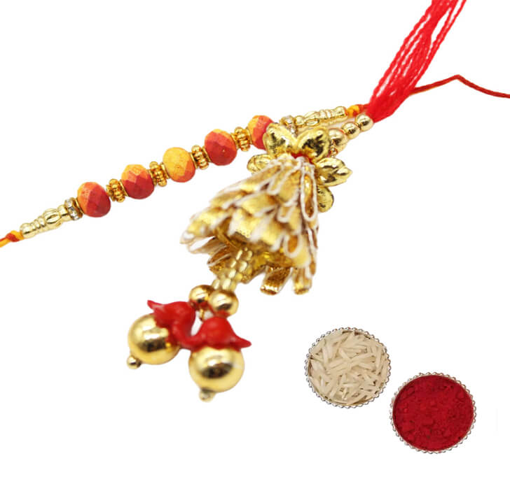 Buy Designer Gotta Patti Lumba Paired Rakhi