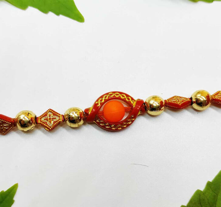 Buy Maroon Artificial Beads Designer Bhaiya Rakhi