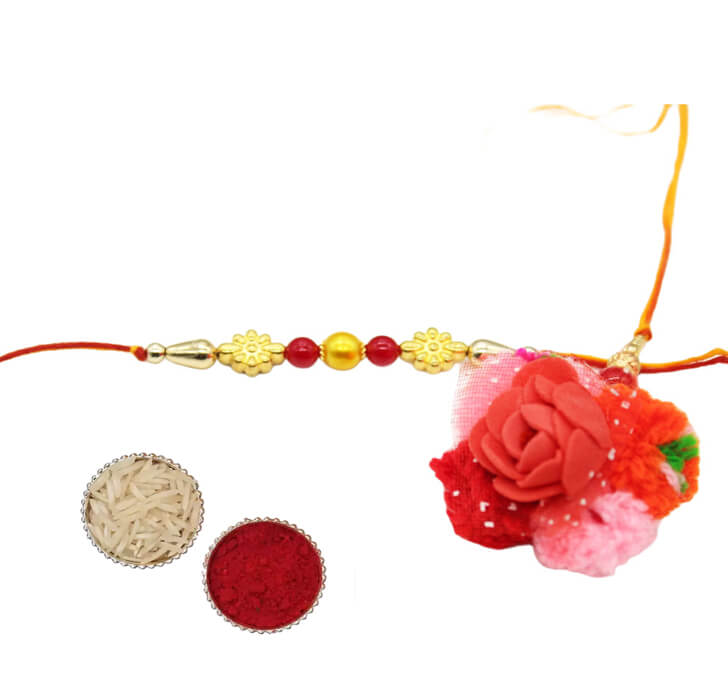 Buy Pink Floral Designer Paired Rakhi