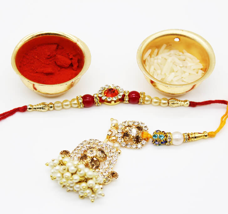 Buy Attractive Diamond Pair Rakhi