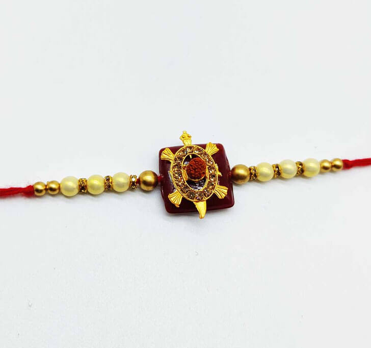 Buy Golden Tortoise Diamond Bhaiya Rakhi
