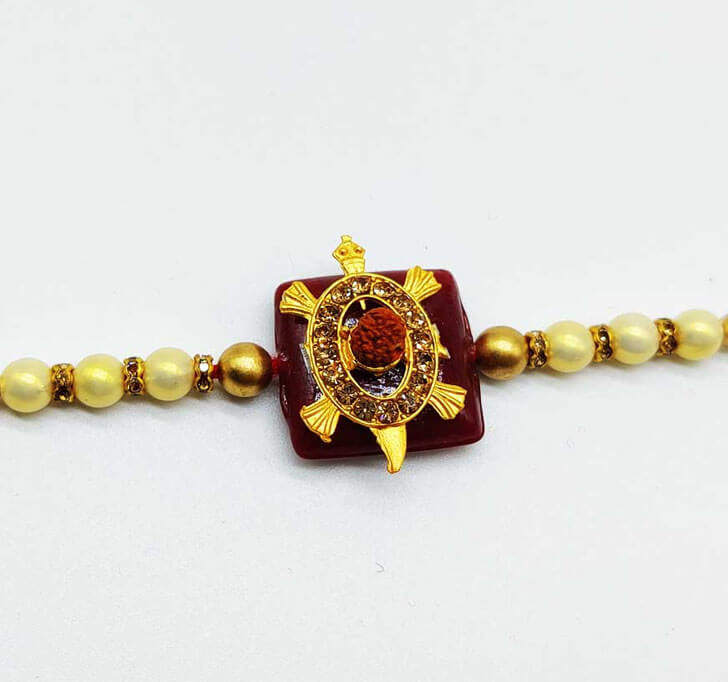 Buy Golden Tortoise Diamond Bhaiya Rakhi