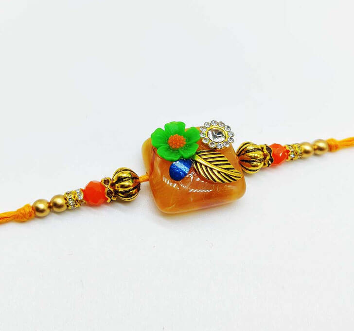 Buy Multicolor Diamond Beads Bhaiya Rakhi