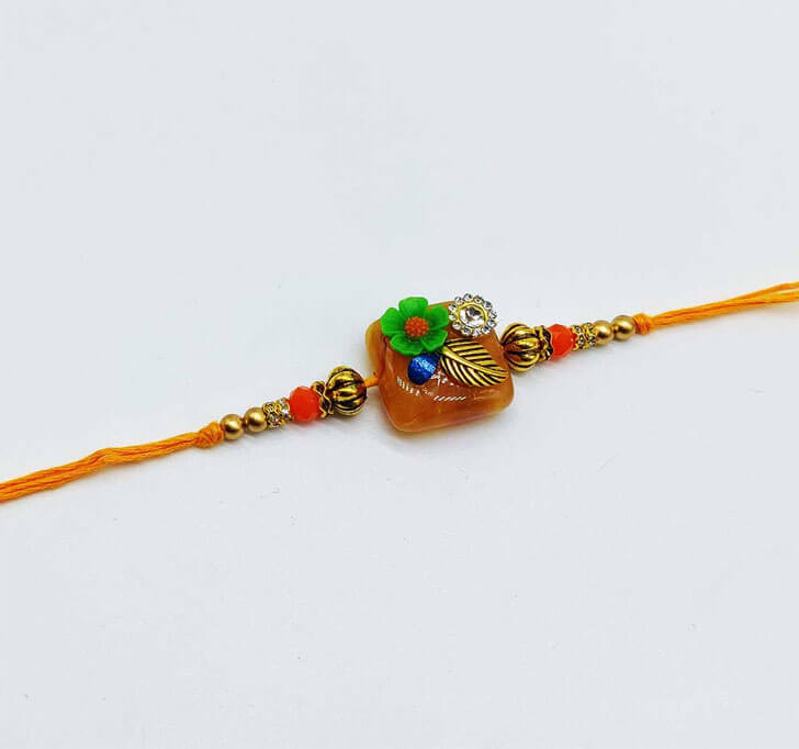 Buy Multicolor Diamond Beads Bhaiya Rakhi