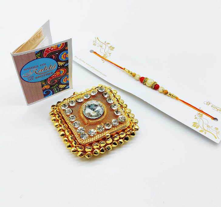 Buy Unique Golden Diamond Pooja Box