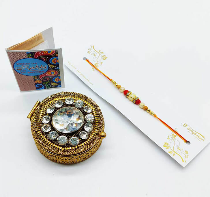 Buy Platinum Diamond Platted Designer Pooja Box