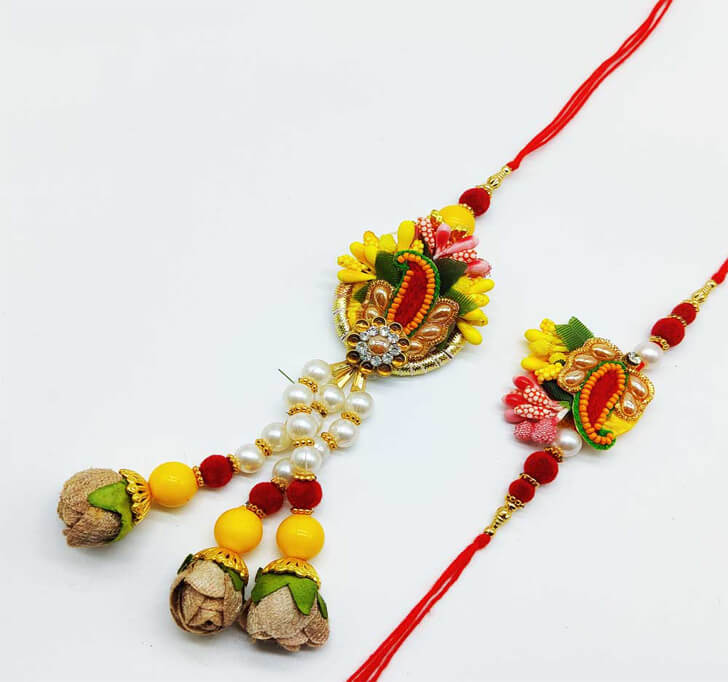 Buy Handmade Fancy Designer Paired Rakhi