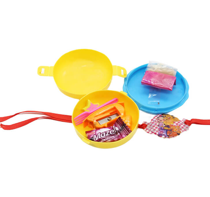 Buy Designer Yellow Kids Rakhi With Gift