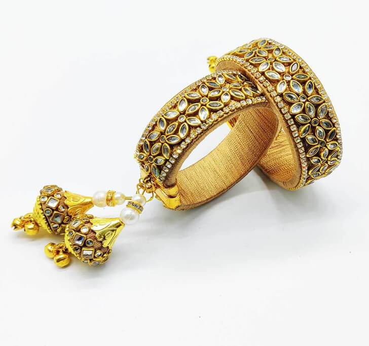 Buy Charming Semi Precious Diamond Kada Rakhi