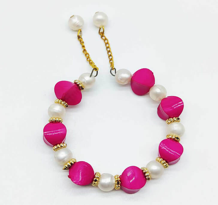 Buy Rani Designer White Pearl Beads Kada Rakhi