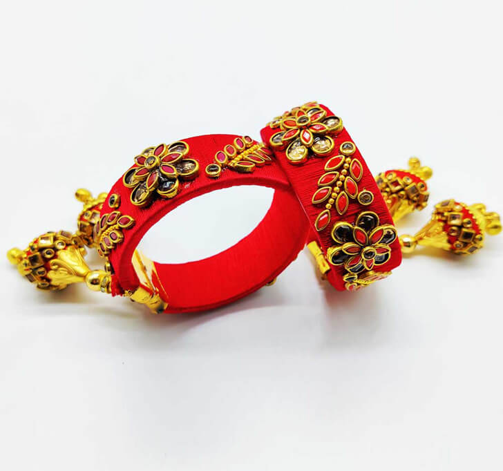 Buy Designer Diamond Beads Kada Rakhi