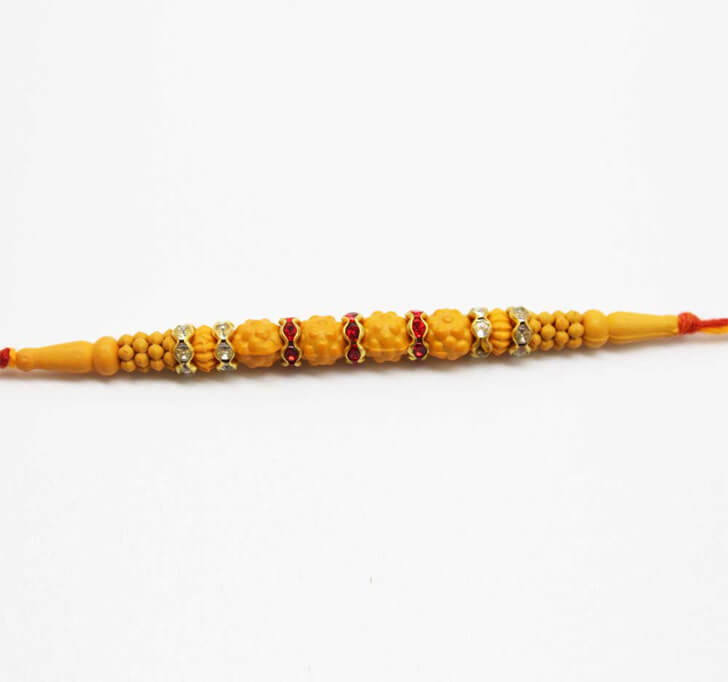 Buy Yellow Rudraksha Dora Bhaiya Rakhi