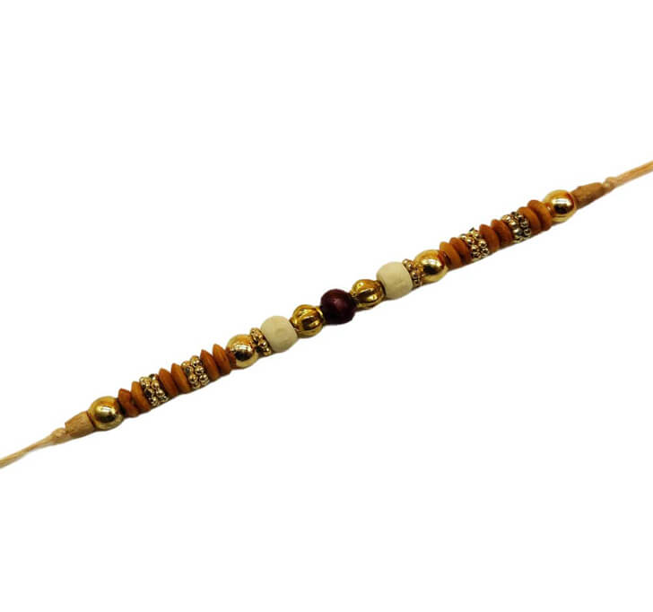 Buy Wooden Charming Beads Dora Bhaiya Rakhi
