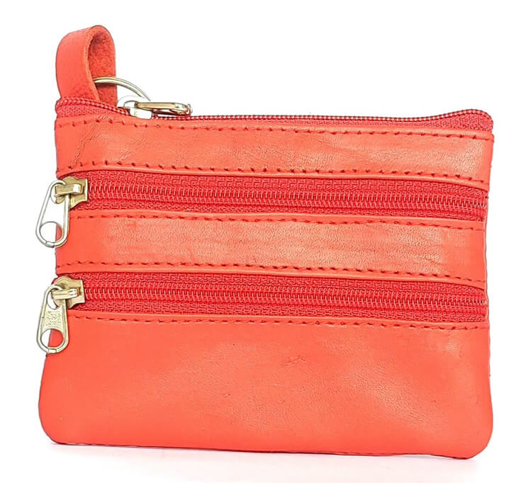 Buy Genuine Leather Key Case, Pen Drive, Coin Purse-Key & Coin Holder With Zipper Pocket By Cabretta (CBCP3)