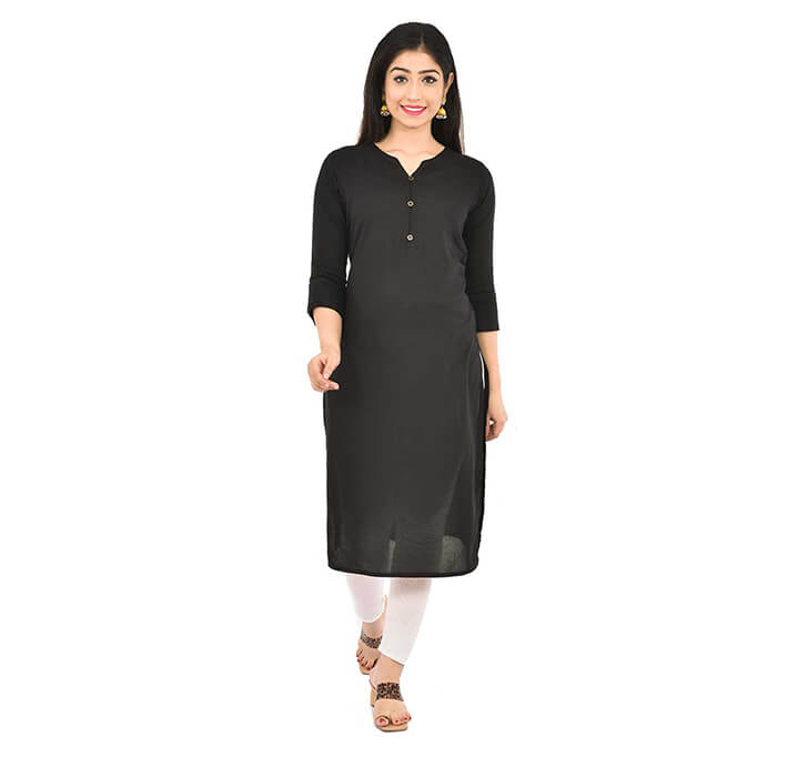 Buy Black Neck Kurti (Regular Casual Kurtis For Office, Home)