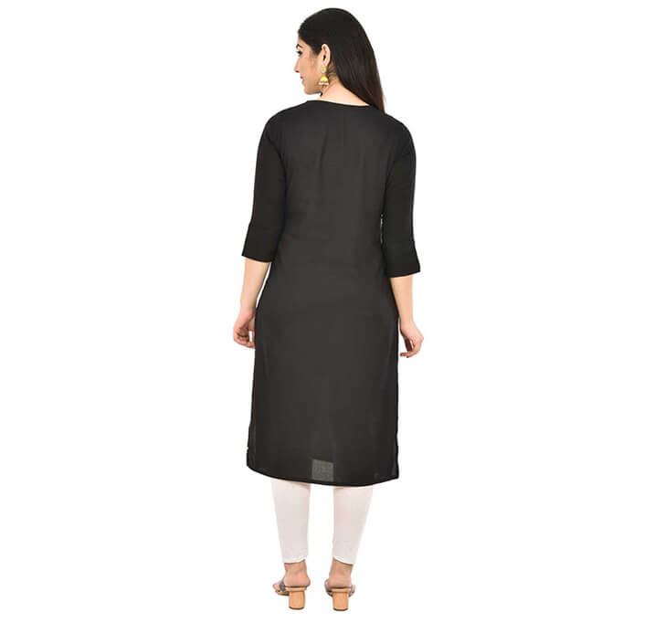 Buy Black Neck Kurti (Regular Casual Kurtis For Office, Home)