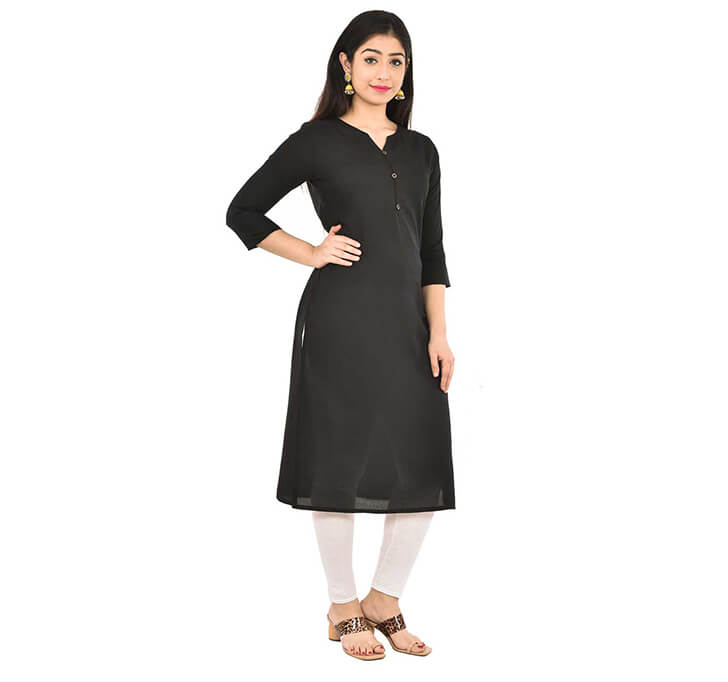 Buy Black Neck Kurti (Regular Casual Kurtis For Office, Home)