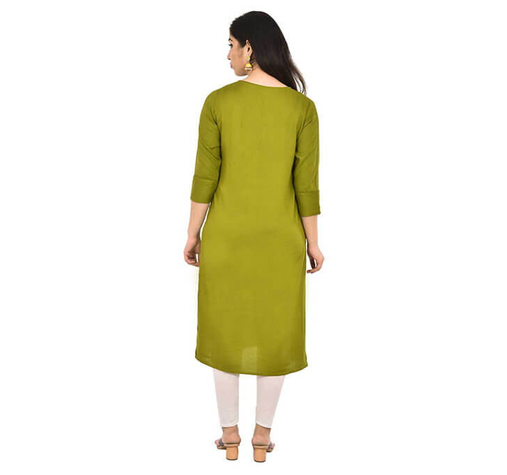 Buy Mehandi Neck Kurti (Regular Casual Kurtis For Office, Home)