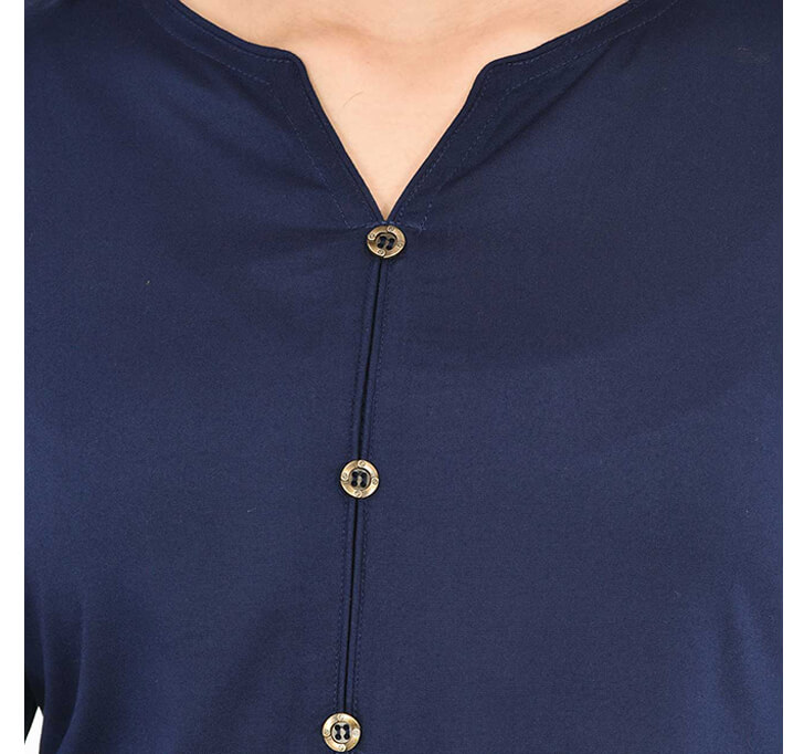 Buy Navy Blue Neck Kurti (Regular Casual Kurtis For Office, Home)