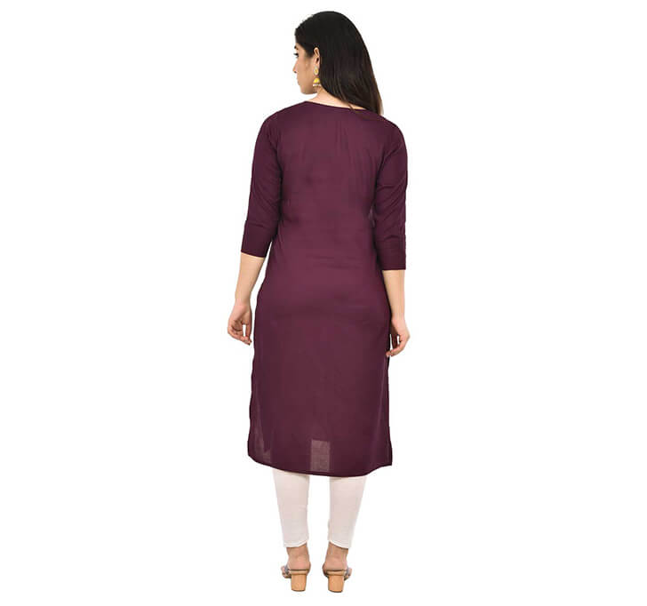 Buy Wine Neck Kurti (Regular Casual Kurtis For Office, Home)