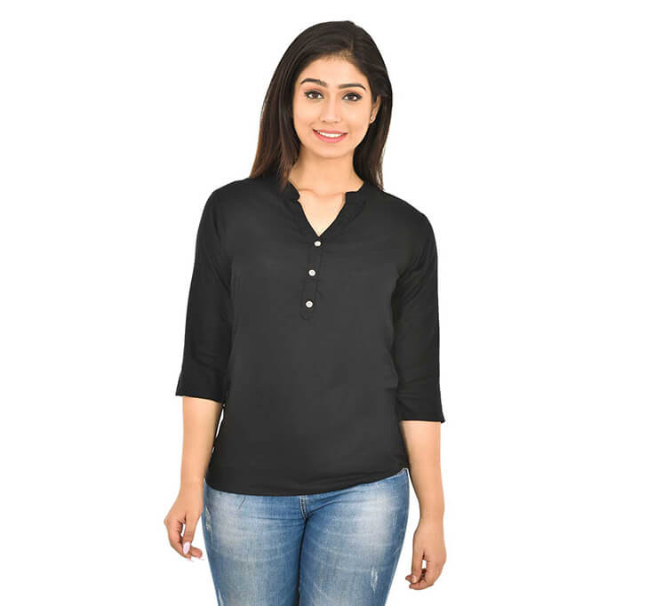 Buy V-Neck Black Top