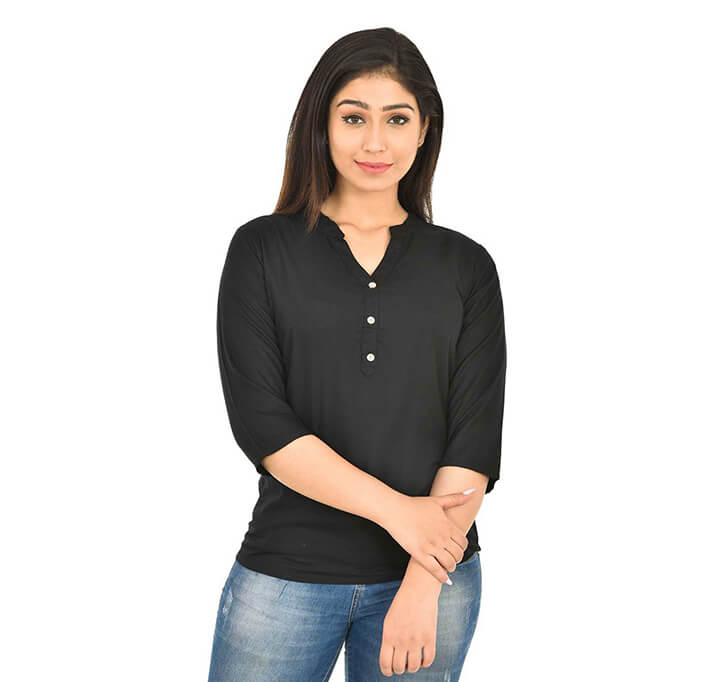 Buy V-Neck Black Top