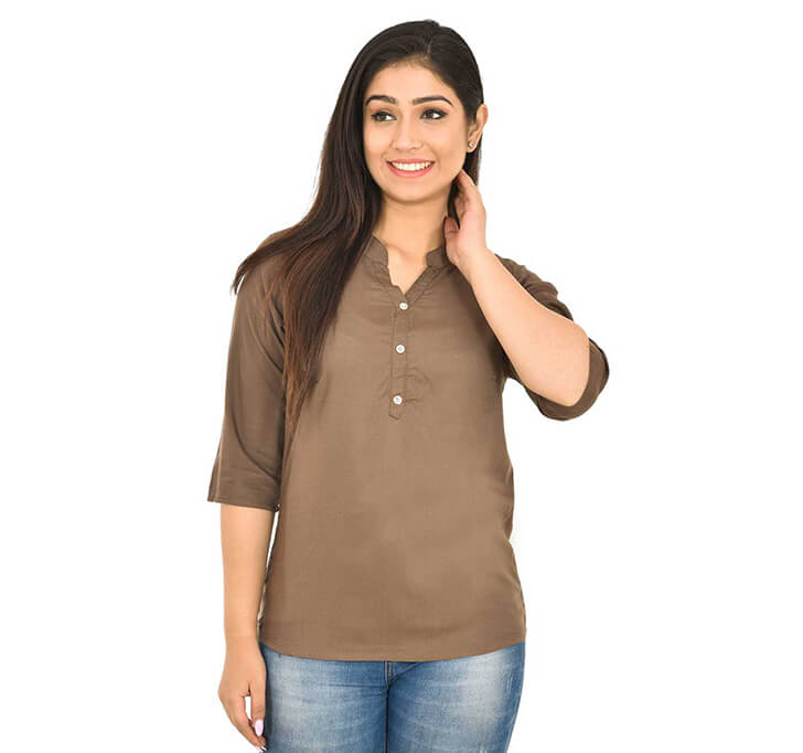 Buy V-Neck Brown Top