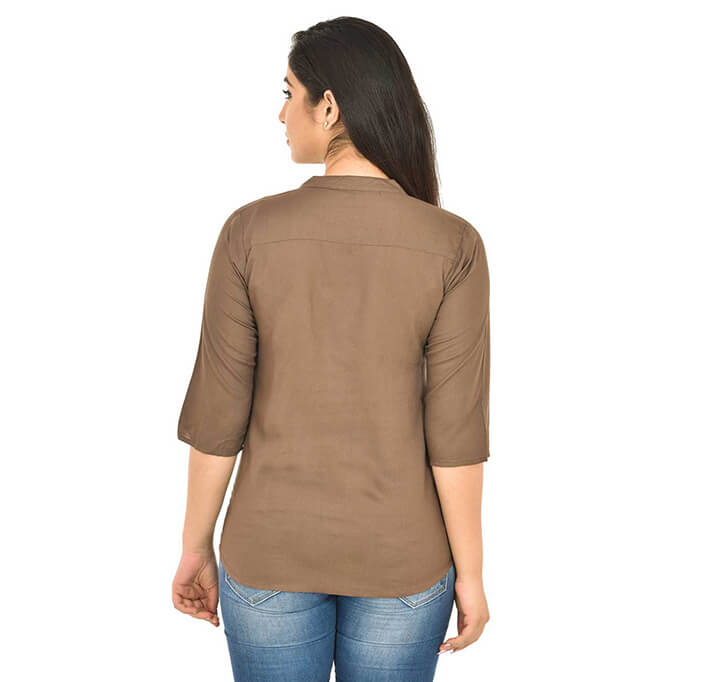 Buy V-Neck Brown Top