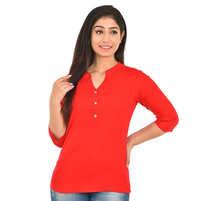 Buy V-Neck Carrot Red Top