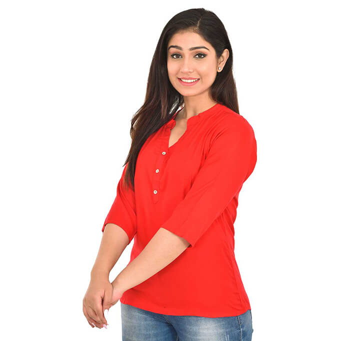 Buy V-Neck Carrot Red Top
