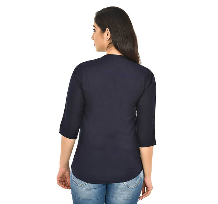 Buy V-Neck Dark Blue Regular Top