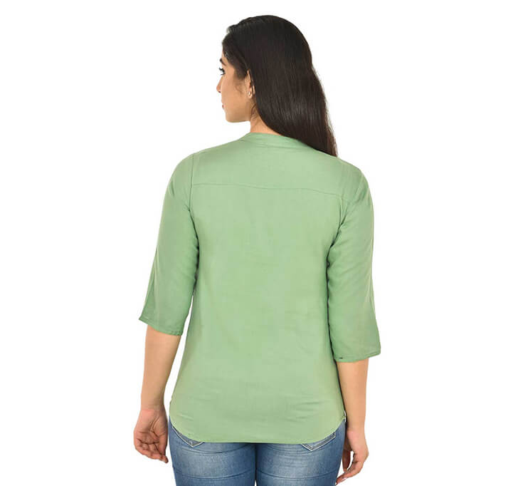 Buy V-Neck Light Green Regular Top