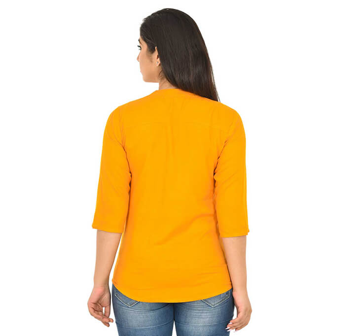 Buy V-Neck Yellow Regular Top