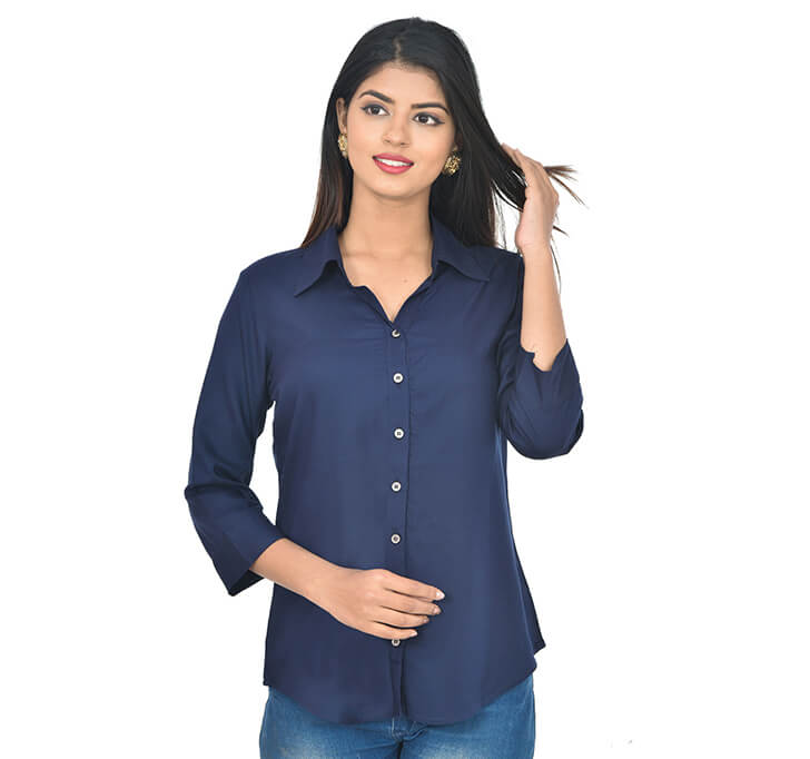 Buy Dark Blue Casual Regular Shirt