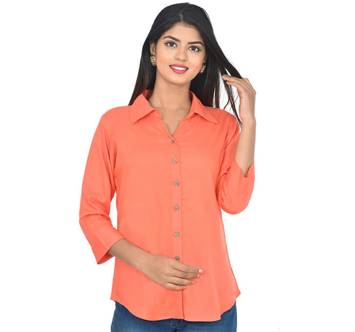 Buy Peach Casual Regular Shirt