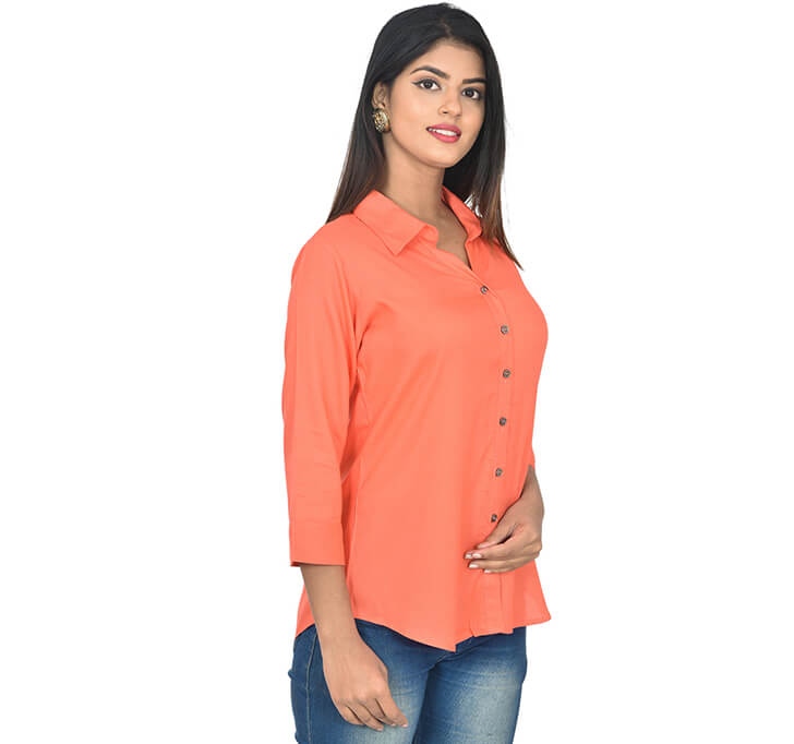 Buy Peach Casual Regular Shirt